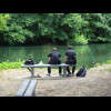 Anglers on the river Eure.