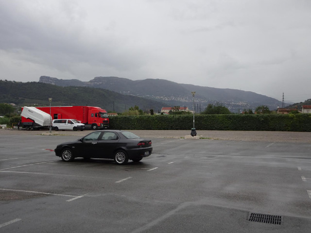 I have now got into the hotel car park. This is the view.