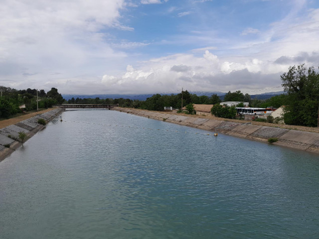 This is the Durance Canal, operated by the energy company EDF. It begins at an altitude of 656 metre...