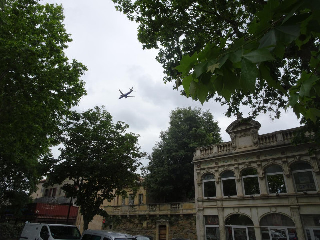 Carcassonne, where planes fly surprisingly low over the city centre....