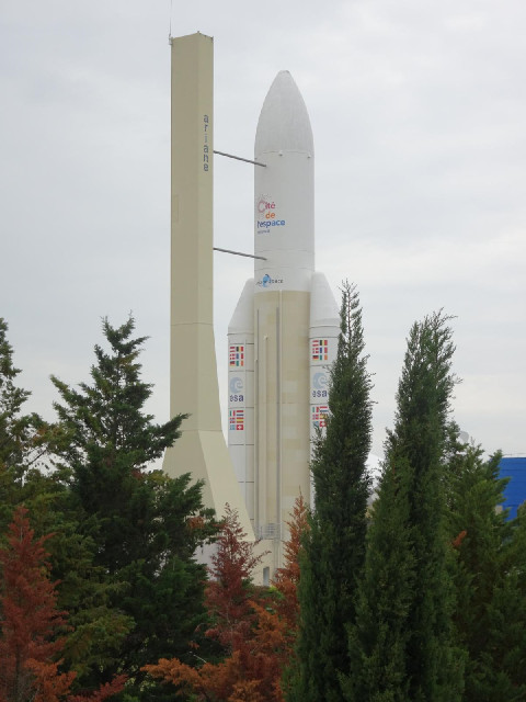 The view from my window is of the space museum, which is here because Airbus and Arianespace have la...