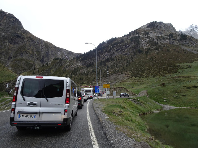 The entrance to the Aragnouet-Bielsa tunnel. Traffic flows one way at a time but we got a green ligh...