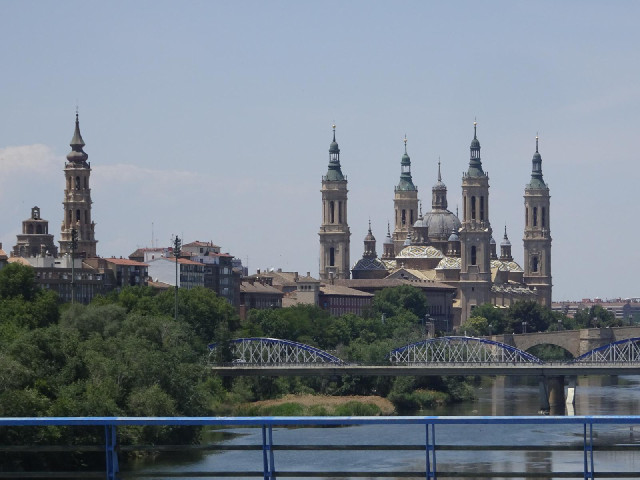 Zaragoza Basilica, with four towers and eleven domes.