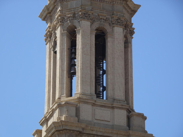 You can see the stairs in the bell tower.