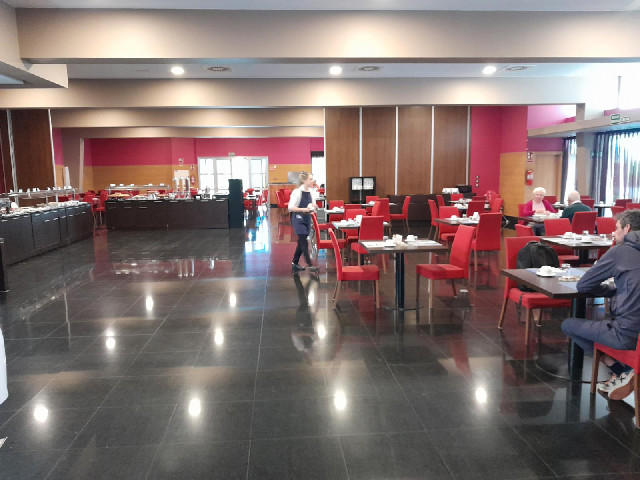 The breakfast room is much quieter today than yesterday when there were several school sports teams ...