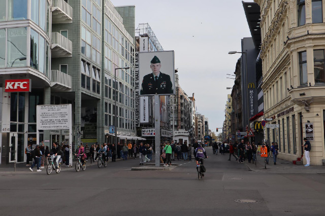 To complete the set, here's Checkpoint Charlie, on the East side of West Berlin.