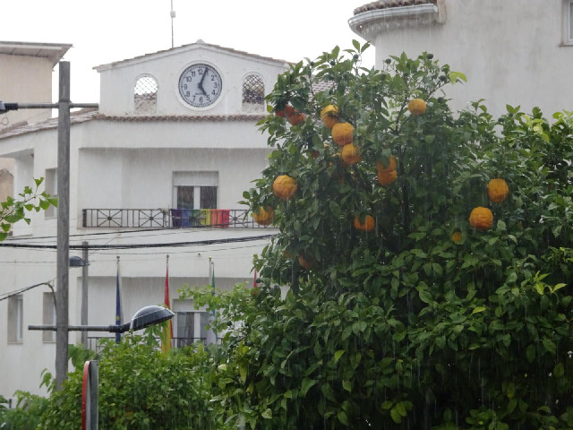 Huesa manages to retain some colour despite the rain.