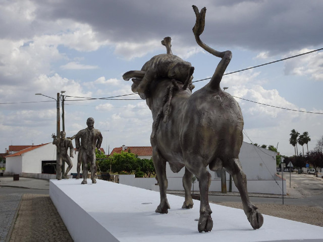 Another statue of bullfighters. Although São Manços is small, it does have its own bul...