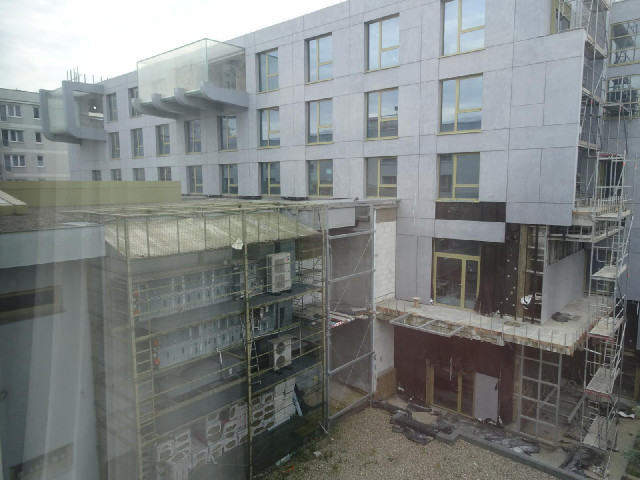 This hotel is pretty large and swanky but a lot cheaper than the one in Venlo. The view from my wind...