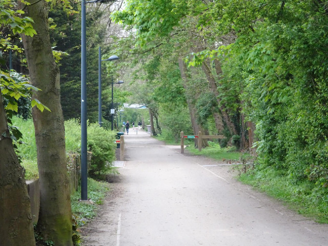 Further along the track.