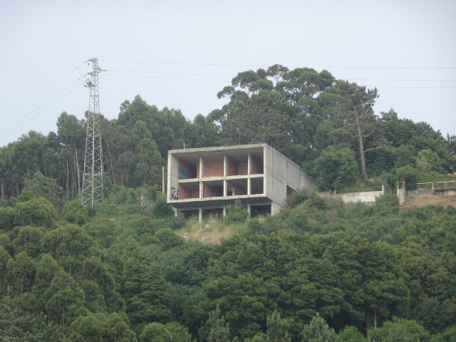 A construction on a nearby hill.