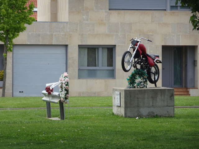 A monument to deceased motorcyclists. Not anybody specific, just in general.