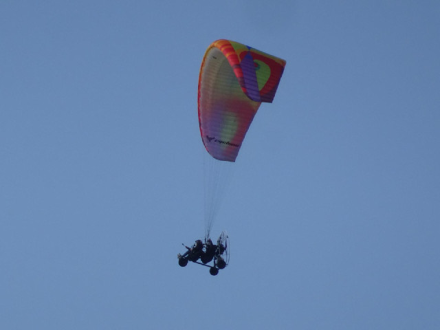 A microlight, seen from the car park of tonight's hotel.