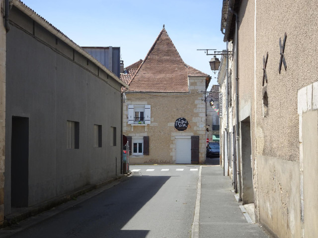 Looking the other way along 22nd of June 1944 Road, we see the Black Sheep Restaurant...