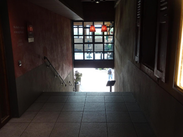 Another issue with this hotel is that these are the stairs from the car park to reception. I haven't...