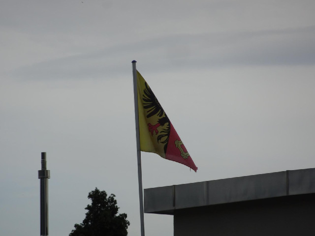 A failed attempt at getting a picture of what I assumed was this canton's flag but is actually the f...