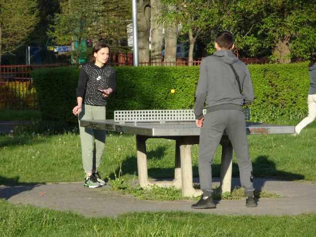 Ping pong in the park.