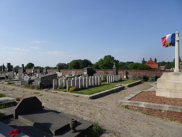 It seems to be a general-purpose cemetery which has had a couple of rows of war graves added at the ...