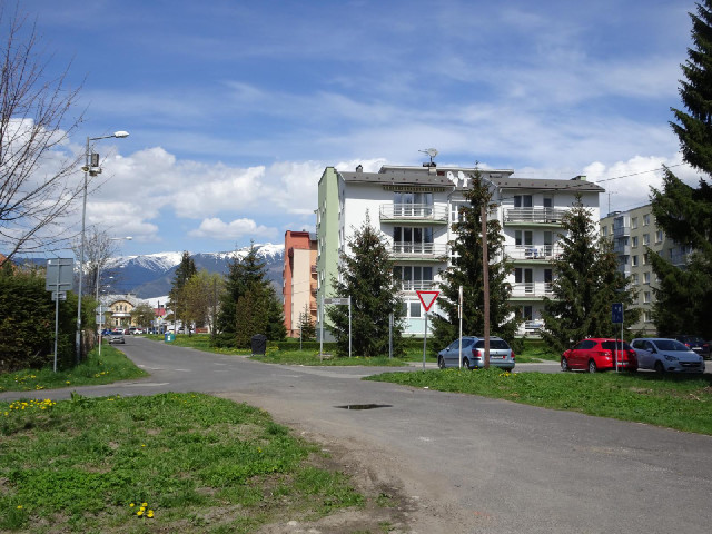 Snowy mountains in the background of road number 34...