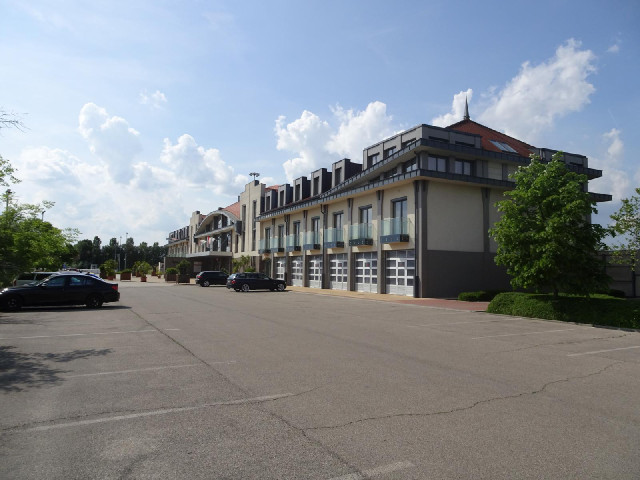 My next hotel. My room is four of the windows at the near corner of the top floor....