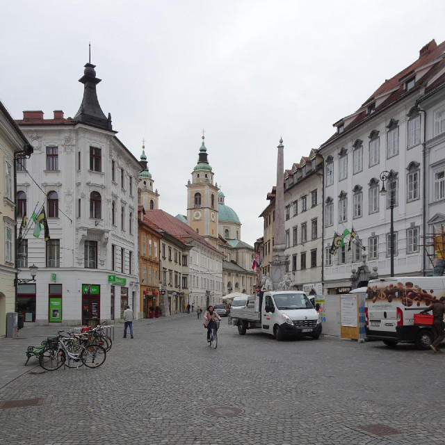 Ljubljana was founded at the point where the river cuts through a ridge of steep hills. Over the cen...