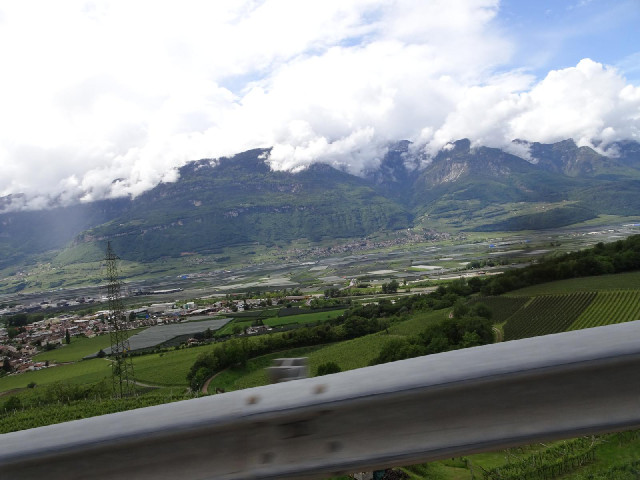 The Adige valley is a patchwork of huge nets covering vineyards. I didn't manage to stop and take a ...