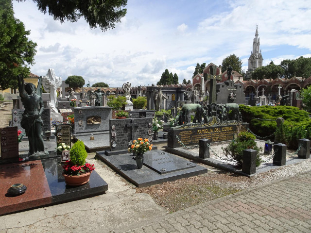 Melegnano, where I'm parking at a cemetery again.