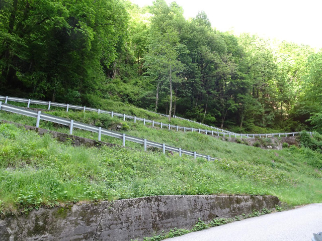 Today's final road is part-way up the side of a mountain.