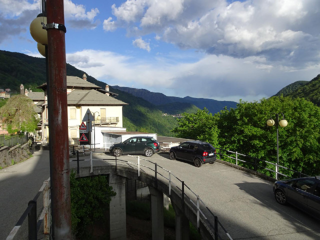 The village's car park is a kind of viaduct which has been built out from the hillside.