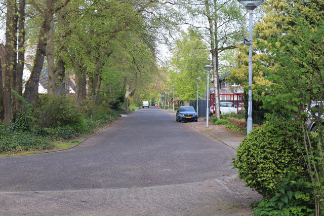 The motorway crosses into Germany just behind those trees at the far end of the road.