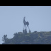 A silhouette on a hilltop. It's on the Portugese side of the river so it isn't a bull.