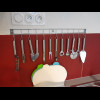 There is a good set of kitchen utensils. This is also the first room in over a month which has had a...