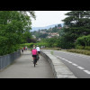 The road along the lake is popular with cyclists. There is a cycle lane each way on the road plus th...