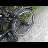 Oh. I've got a puncture. I'm not surprised. I have ridden over a lot of rough ground and stones on t...
