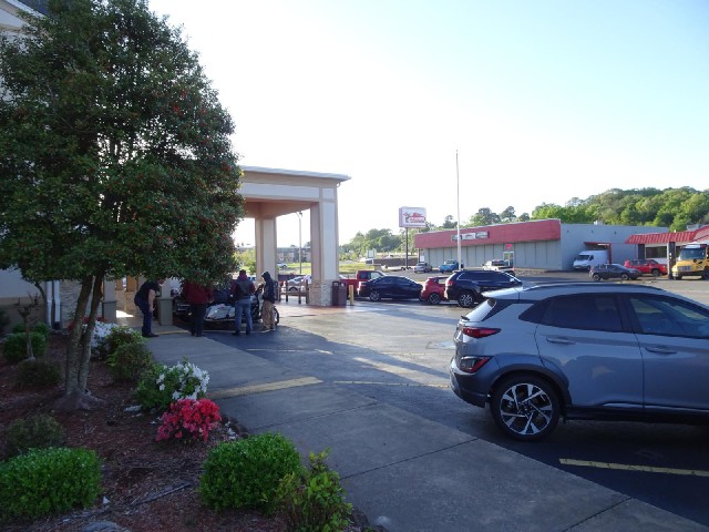 There are some motorcyclists here.