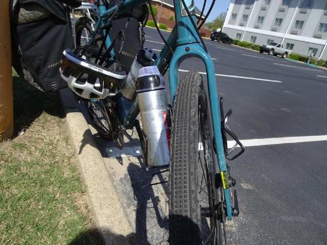 That's strange. The bottle holder on the bike's left side (your right) has been completely crushed d...