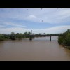 The Red River, with the Interstate bridge and a pipeline bridge, and a lot of swallows. I encountere...