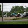 A train of lorry cabs like this is a fairly common sight in America.