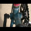 When I got on the bike this morning, I noticed the gap between the left pedal and the blue bike fram...