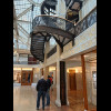 The white panelling was added by Frank Lloyd Wright to brighten the lobby. One panel is missing so t...