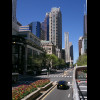 The northern part of Michigan Avenue, which is Chicago's trendy shopping street.