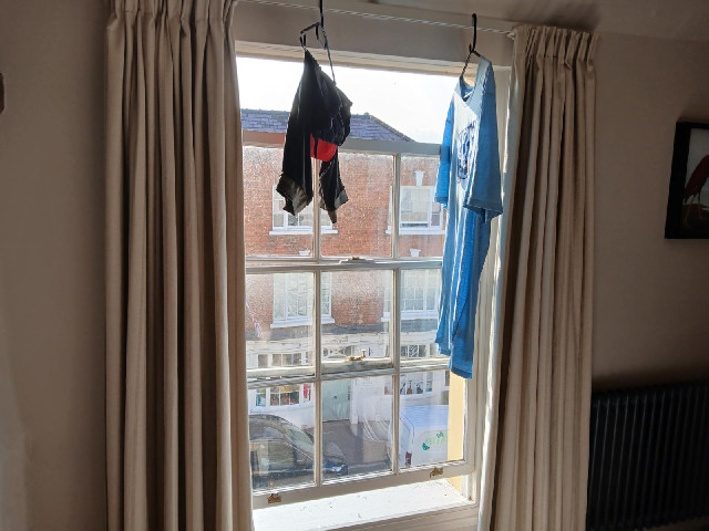 It's so sunny that this is probably the best place to dry my clothes.
