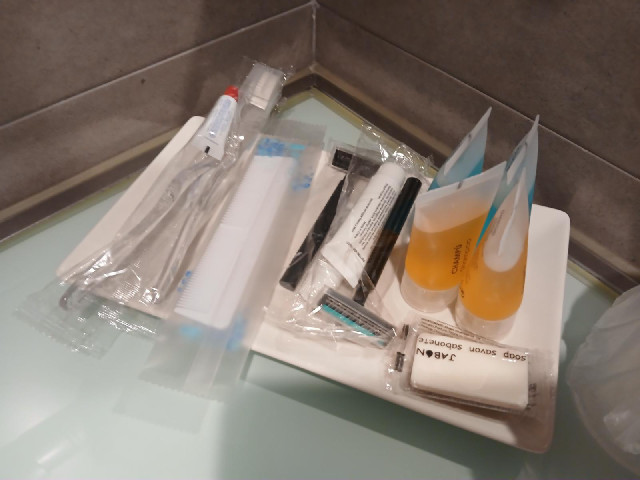 There is a good selection of complimentary toiletries. The toothbrush might have been useful yesterd...