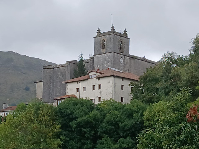 A rather squat church in a village called Itziar.