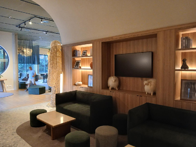This hotel has a sheep theme.