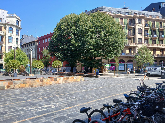Tonight I'm staying in a place which has lots of bike parking but not very many free spaces.