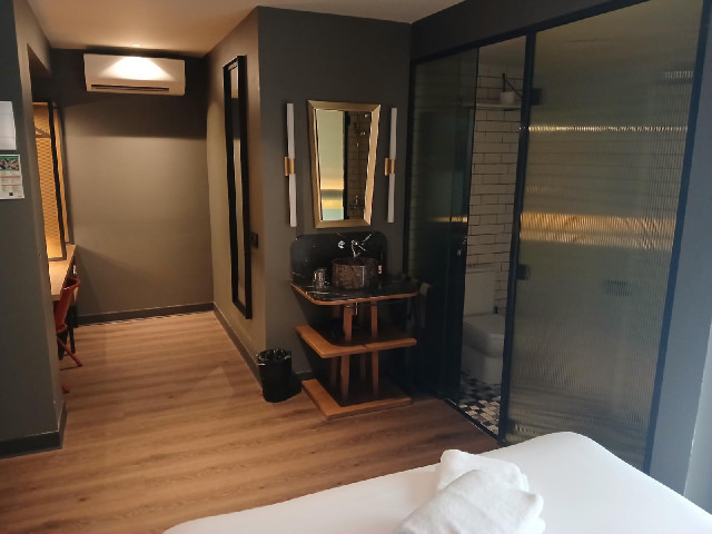 Some of the people who reviewed this hotel didn't like that there was only a glass wall between the ...