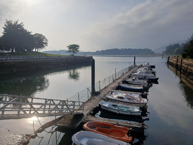 A small embarcadero, or marina.