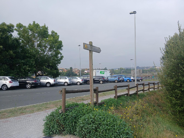 A sign for the Camino de Santiago.