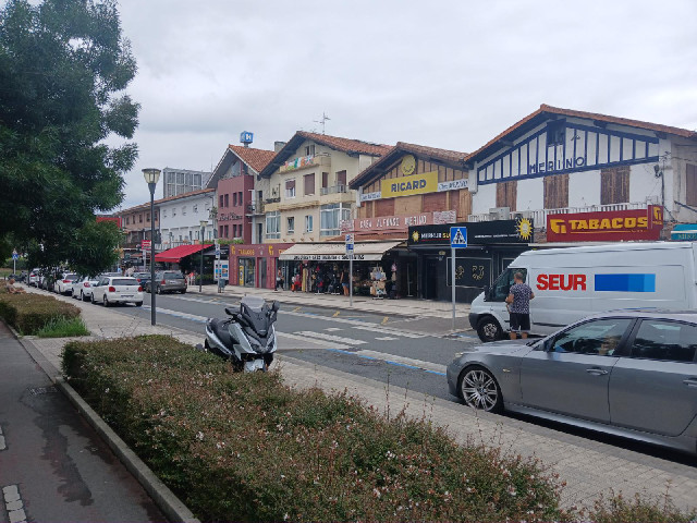 Shops on the Spanish side of the border.